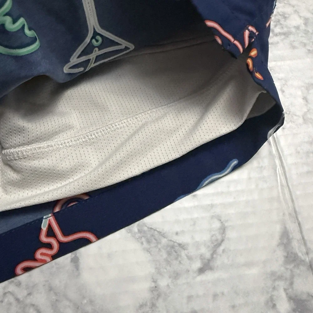 Chubbies Navy Blue Neon Lights Graphic Swim Trunks Lined Boxer Brief Size XL
